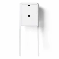 Square säng- och hallhylla Vit