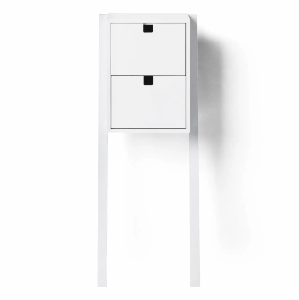 Square säng- och hallhylla Vit