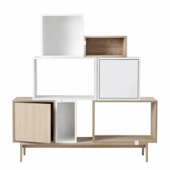 Stacked förvaringssystem med dörr medium White
