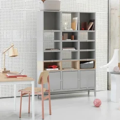 Stacked förvaringssystem med dörr medium Light grey
