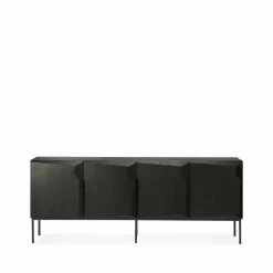 Stairs sideboard 4 dörrar Svartbetsad ek 200x80x46 cm