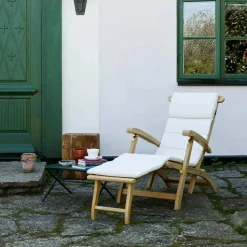 Steamer däckstolsdyna tyg outdoor textile golden yellow stripe