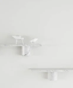 Sten Shelf hylla 80 cm White marble