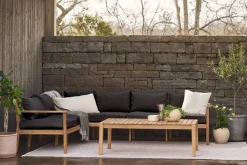 Stockaryd hörnsoffa teak/dark grey
