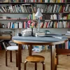Stool E60 pall 4 st ben Naturlackerad björk-Gul