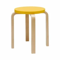 Stool E60 pall 4 st ben Naturlackerad björk-Gul