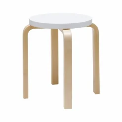 Stool E60 pall 4 st ben Vit-Björk