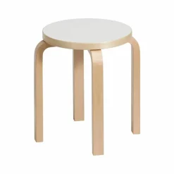 Stool E60 pall 4 st ben Vit laminat-Björk