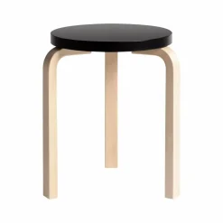 Stool 60 pall 3 st ben Svart-Björk