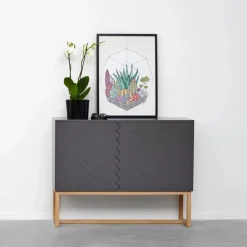Story sideboard vit vit marmortopp vitt stativ