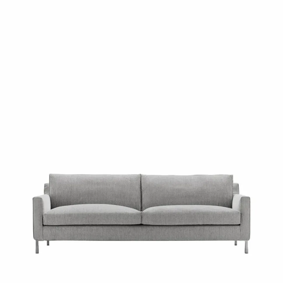 Streamline 3-sits soffa 220 cm bakar 47 ljusgrå-rostfritt stål