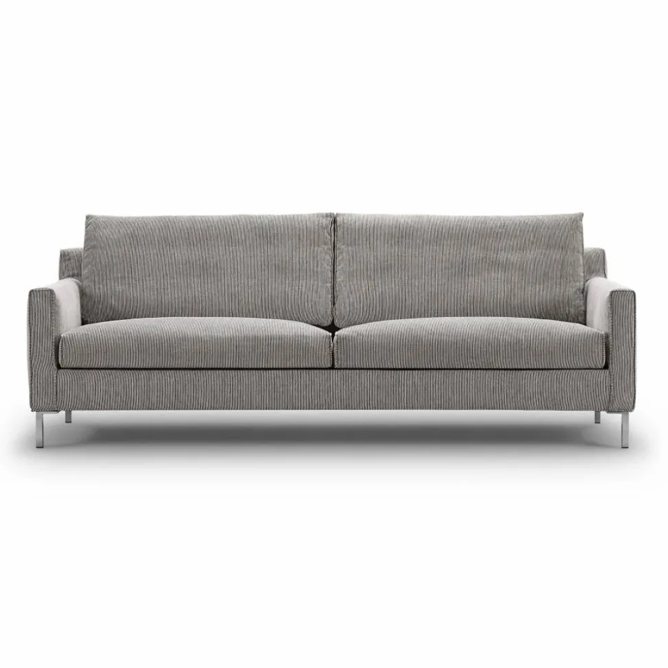 Streamline 3-sits soffa 220 cm bakar 01 brunbeige-rostfritt stål
