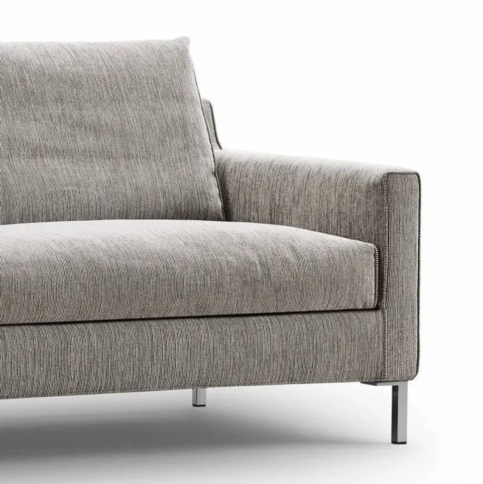 Streamline 3-sits soffa 220 cm bakar 01 brunbeige-rostfritt stål