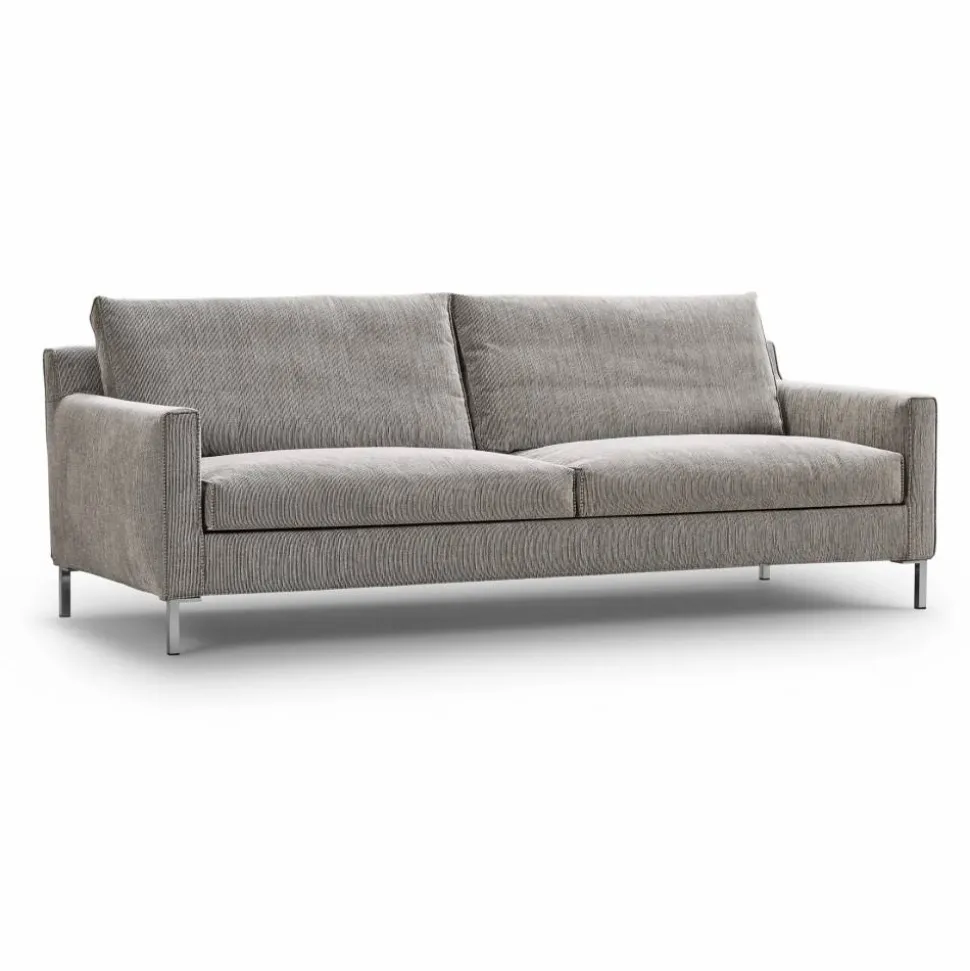 Streamline 3-sits soffa 220 cm bakar 01 brunbeige-rostfritt stål