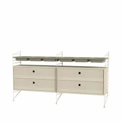 Stringhylla sovrum ask & beige - Kombination G