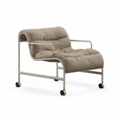 Sunny fåtölj med armstöd Banrum Hemp-beige textur stativ m. hjul