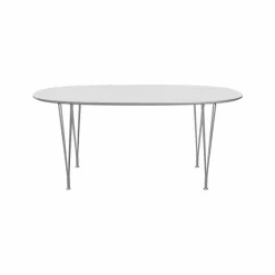 Superellipse B616 matbord 170x100 cm White laminate-chrome
