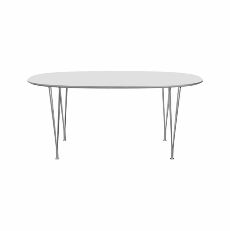 Superellipse B616 matbord 170x100 cm White laminate-chrome
