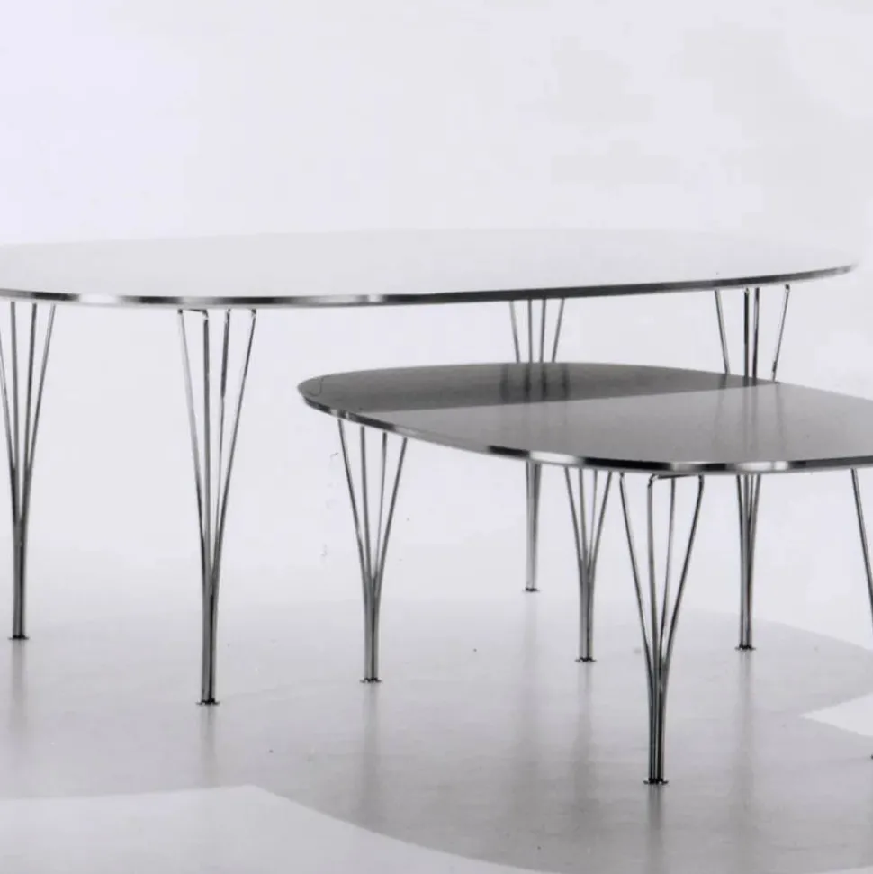 Superellipse B616 matbord 170x100 cm White laminate-chrome