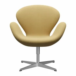 Svanen 3320 fåtölj Acca Camel (gul)-borstad aluminium