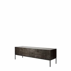 Tabwa mediabänk Svart teak 51x160 cm