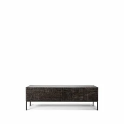 Tabwa mediabänk Svart teak 51x160 cm