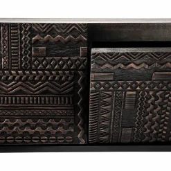 Tabwa mediabänk Svart teak 51x240 cm