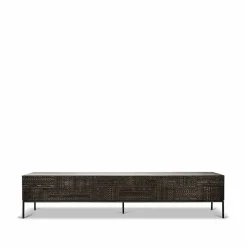 Tabwa mediabänk Svart teak 51x240 cm