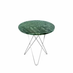 Tall Mini O Table soffbord Marmor grön rostfritt stål
