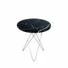 Tall Mini O Table soffbord Marmor svart rostfritt stativ