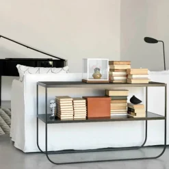 Tati console 65 sidobord kalksten jura nougat stativ 65