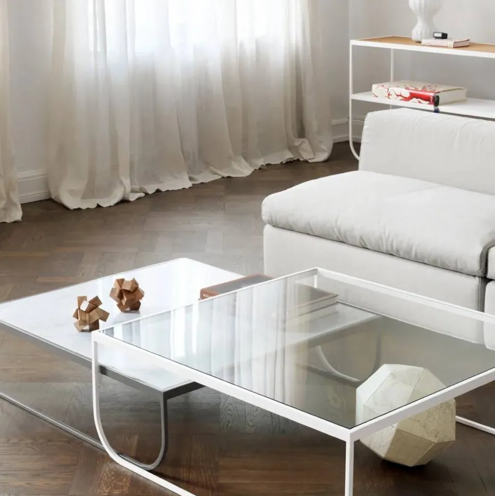 Tati High soffbord marmor vit char grey stativ