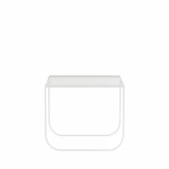 Tati Square soffbord glas vitt stativ