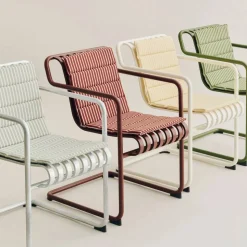 Terrazza Folding sittdyna Terracotta bold stripe 82x40 cm