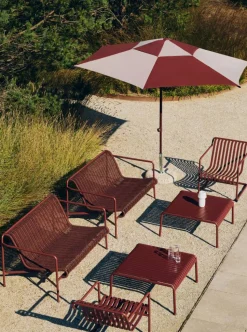 Terrazza Hexagon parasoll Off-white-burgundy