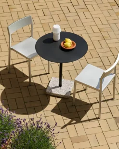 Terrazzo matbord Ø70 cm Grey terrazzo-anthracite