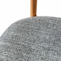 Tetra stol med klädd sits Betongfärgat tyg-naturoljad ek