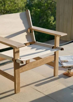 The Canvas Chair outdoor fåtölj Teak-performance canvas