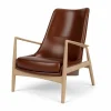The Seal loungestol hög rygg Re-wool 0218-valnöt