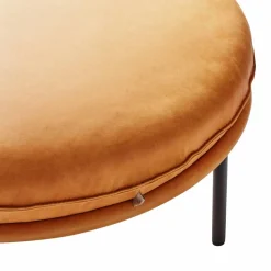 Tiki fotpall Vintage cognac-svarta stålben