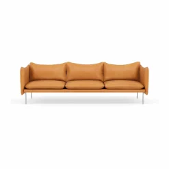 Tiki soffa 3-sits Vintage Cognac-polished stainless steel