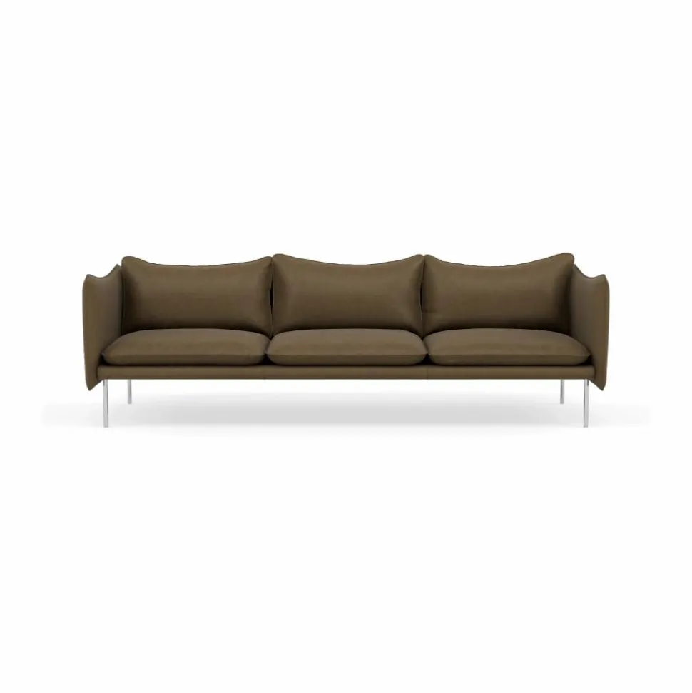 Tiki soffa 3-sits Vintage Tabacco-polished stainless steel