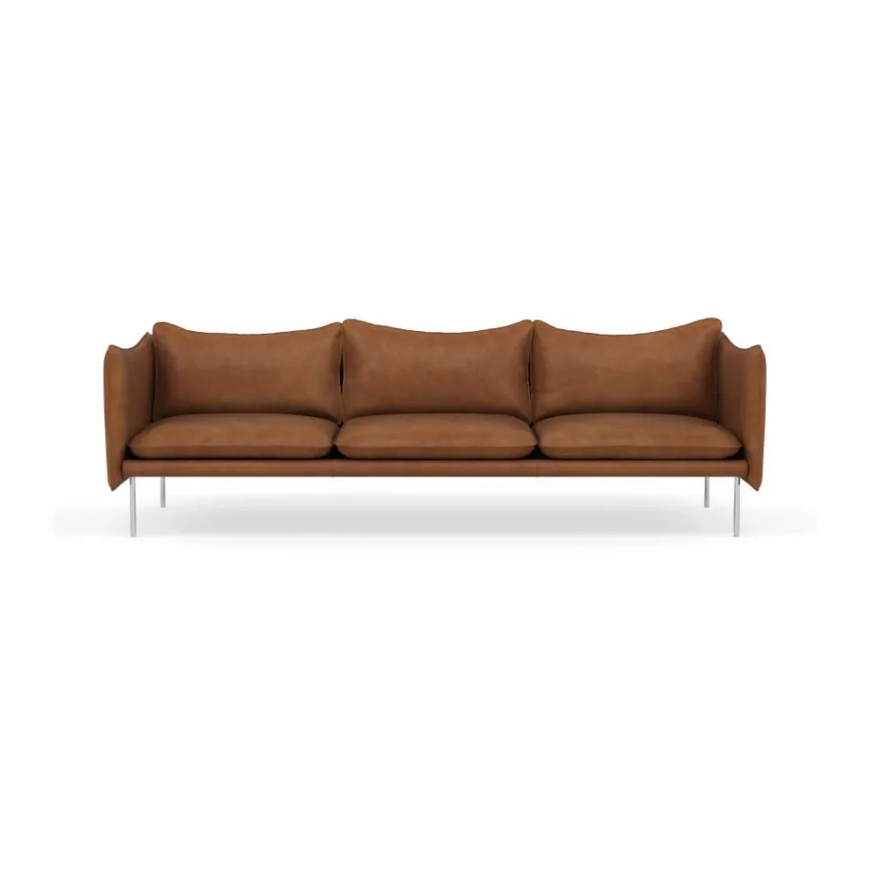 Tiki soffa 3-sits Vintage Rangers-polished stainless steel
