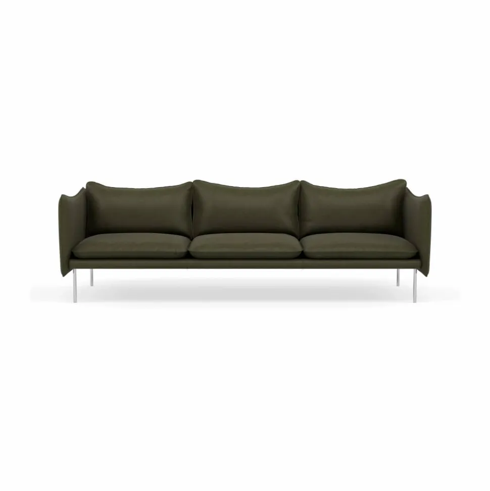 Tiki soffa 3-sits Vintage Olive-polished stainless steel