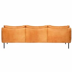 Tiki soffa 3-sits Vintage cognac-svarta stålben