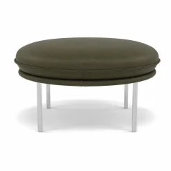 Tiki fotpall Vintage Olive-polished stainless steel