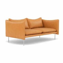 Tiki soffa 2-sits Vintage Cognac-polished stainless steel