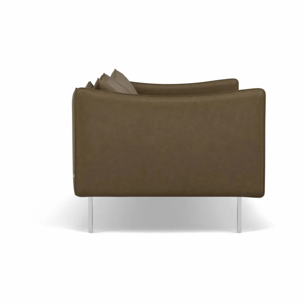 Tiki soffa 2-sits Vintage Tabacco-polished stainless steel