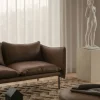 Tiki soffa 2-sits Vintage Tabacco-svarta stålben