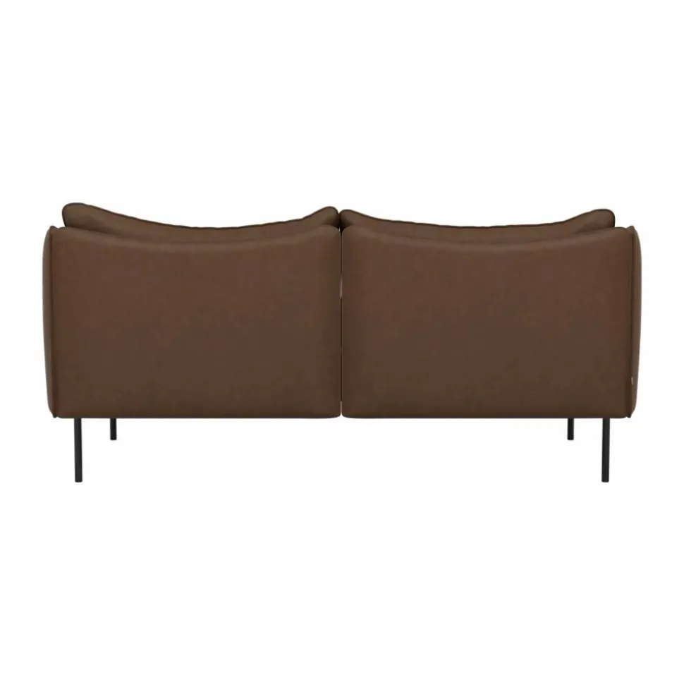 Tiki soffa 2-sits Vintage Tabacco-svarta stålben